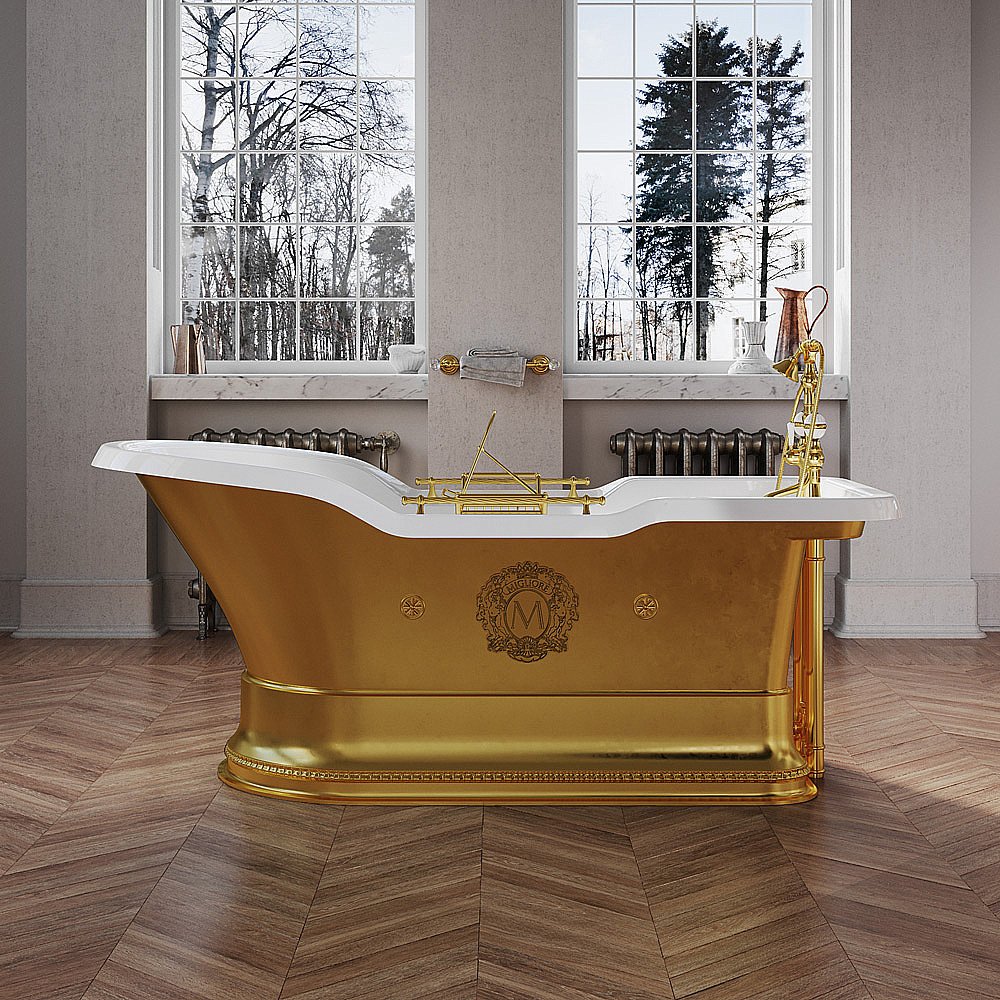 Ванна Migliore IMPERO PODIUM 26351 180х87 белая,золото купить в интернет-магазине Sanbest