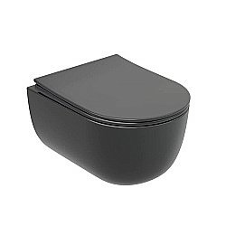 Унитаз подвесной Ceramica Nova Modena CN6063MDH безободковый, с крышкой микролифт, антрацит темный матовый купить в интернет-магазине Sanbest
