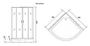 Душевая кабина Niagara Premium NG- 6901-01 BLACK 90x90 купить в интернет-магазине Sanbest