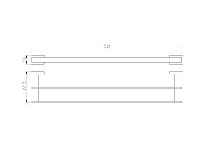 Полотенцедержатель двойной WONZON & WOGHAND FLAT WW-9711-60CM хром купить в интернет-магазине сантехники Sanbest