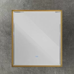 Зеркало Cezares CZR-SPC-INT-1000-900-LED-TCH-WARM-BORO брашированное золото в ванную от интернет-магазине сантехники Sanbest
