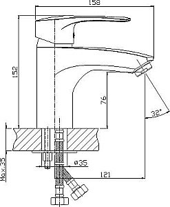 Смеситель для раковины Rossinka T T40-15 купить в интернет-магазине сантехники Sanbest