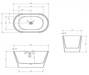 Акриловая ванна Abber AB9203-1.3 130х70 купить в интернет-магазине Sanbest
