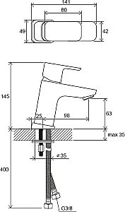 Смеситель для раковины Ravak 10° X070148 черный матовый купить в интернет-магазине сантехники Sanbest