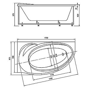 Гидромассажная ванна Aquatek Бетта 170х97 белая с панелью купить в интернет-магазине Sanbest