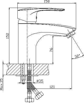 Смеситель для раковины Rossinka T T40-15 купить в интернет-магазине сантехники Sanbest