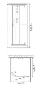 Душевая кабина Orans Diamond 89101BLH 100х100 профиль черный купить в интернет-магазине Sanbest