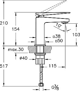 Смеситель для раковины Vitra Brava A42608EXP купить в интернет-магазине сантехники Sanbest