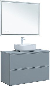 Тумба с раковиной Aquanet Арт 100 мисти грин для ванной в интернет-магазине Sanbest