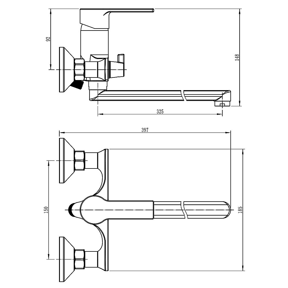 Смеситель для ванны Loranto NORMA LR90501000 Хром купить в интернет-магазине сантехники Sanbest