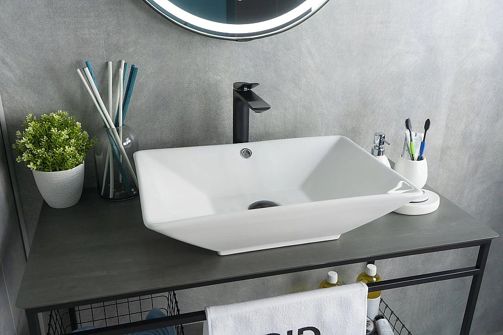 Раковина накладная Gid 55,5 N9212 51131 белая купить в интернет-магазине Sanbest