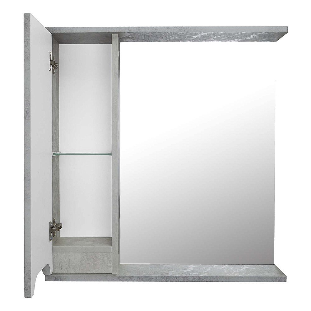 Зеркало со шкафом Loranto Florena 70 светлый бетон в ванную от интернет-магазине сантехники Sanbest