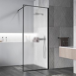Душевое ограждение Vincea Walk-In VSW-1HP110FLB 110 стекло рифленое/профиль черный матовый купить в интернет-магазине Sanbest