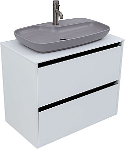 Тумба с раковиной Allen Brau Activity 80 1.34004.WM белая матовая/черный брашированный для ванной в интернет-магазине Sanbest