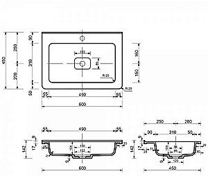 Раковина Эстет Каре Люкс 60 любой цвет под заказ купить в интернет-магазине Sanbest