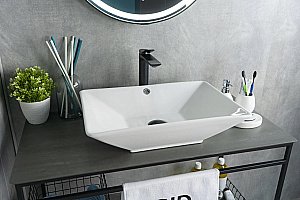 Раковина накладная Gid 55,5 N9212 51131 белая купить в интернет-магазине Sanbest