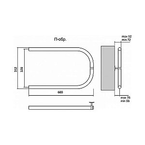 Полотенцесушитель водяной Terminus П-образный 320x600 купить в интернет-магазине сантехники Sanbest