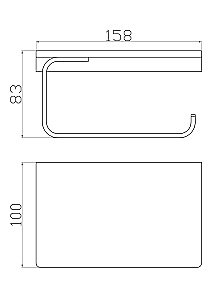 Держатель для туалетной бумаги с полкой WONZON & WOGHAND ECLIPSE, Хром (WW-9126-CR) купить в интернет-магазине сантехники Sanbest