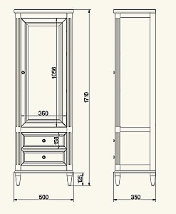 Пенал Migliore Kantri 26726 50 Bordo Patinato для ванной в интернет-магазине сантехники Sanbest
