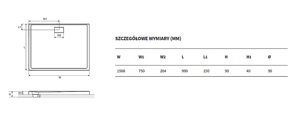 Душевой поддон Excellent Zero 150x90 белый купить в интернет-магазине Sanbest