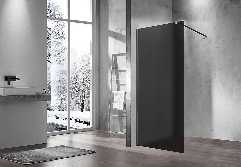 Душевое ограждение Vincea Walk-In 100 VSW-1H100GFGM стекло матовое тонированное/профиль вороненая сталь купить в интернет-магазине Sanbest