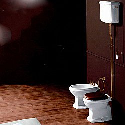 Унитаз с высоким бачком Simas Arcade AR801 белый/бронза купить в интернет-магазине Sanbest