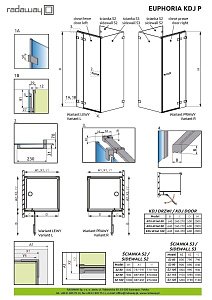 Душевой уголок Radaway Euphoria KDJ P 80x90 купить в интернет-магазине Sanbest