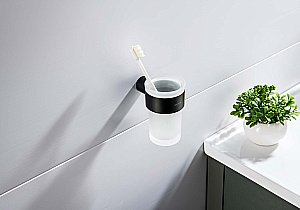 Стакан Aquatek Лира AQ4427MB стекло матовое/черный матовый купить в интернет-магазине сантехники Sanbest