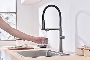 Смеситель для кухни Vincea VKF-119GM вороненая сталь купить в интернет-магазине сантехники Sanbest