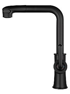 Смеситель для кухни с выдвижным изливом WONZON & WOGHAND, Черный матовый (WW-88439008A-MB) купить в интернет-магазине сантехники Sanbest
