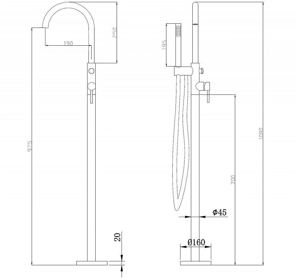 Смеситель для ванны ABBER Wasser Kreis AF8115N хром купить в интернет-магазине сантехники Sanbest