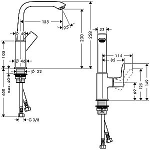 Смеситель для раковины Hansgrohe Metris 31081000 купить в интернет-магазине сантехники Sanbest