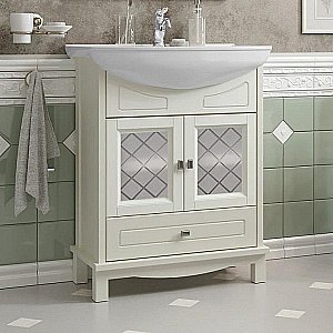 Тумба с раковиной Опадирис Омега 65 слоновая кость для ванной в интернет-магазине Sanbest