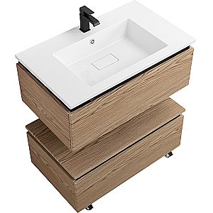 Нижняя тумба Cezares SLIDER-800-1C-PI-RT-P дуб тангент для ванной в интернет-магазине сантехники Sanbest