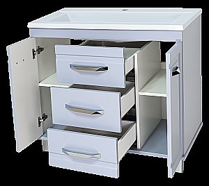 Тумба с раковиной Misty Терра - 90 П-Тер01090-01503Я серая для ванной в интернет-магазине Sanbest