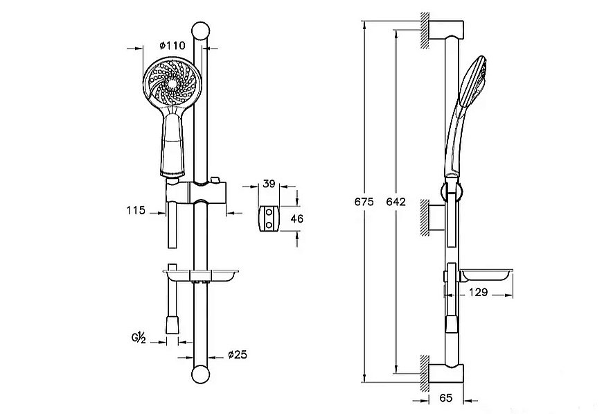 Набор смесителей VitrA Flow Round A42302EXP хром купить в интернет-магазине сантехники Sanbest