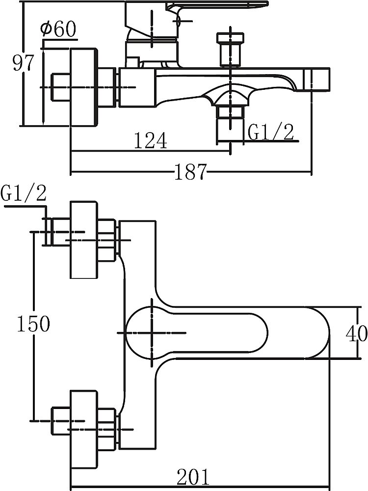 Смеситель для ванны с душем Aquanet Passion AF300-20B купить в интернет-магазине сантехники Sanbest