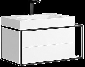 Тумба для раковины Clarberg Logic 80 белая левая купить в интернет-магазине сантехники Sanbest