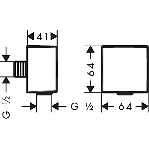 Подключение для шланга Hansgrohe FixFit Square 26455990 золото купить в интернет-магазине сантехники Sanbest