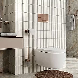 Смывной бачок скрытого монтажа WasserKraft Aller 10TLT.031.ME.RG04 с кнопкой розовое золото купить в интернет-магазине сантехники Sanbest