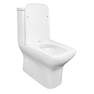 Унитаз напольный Azario Fresco AZ-8302 белый, безободковый, с бачком, с крышкой микролифт купить в интернет-магазине Sanbest