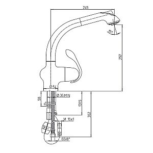 Смеситель для кухни PAINI USPA5668YKM сталь купить в интернет-магазине сантехники Sanbest