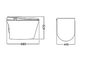 Унитаз приставной CeruttiSpa Ezio Smart 11168 белый с черным, безободковый, с крышкой микролифт, слив-торнадо купить в интернет-магазине Sanbest