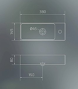 Раковина подвесная Gid Suspendido 38 Bm9271 62202L черная матовая купить в интернет-магазине Sanbest