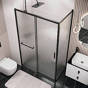 Душевой уголок Grossman Style 130х100 120.K33.05.1310.21.02 стекло шиншилла/профиль черный матовый купить в интернет-магазине Sanbest