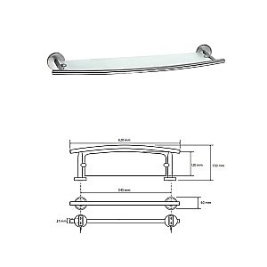 Полка Bemeta Alfa 102402243 хром купить в интернет-магазине сантехники Sanbest