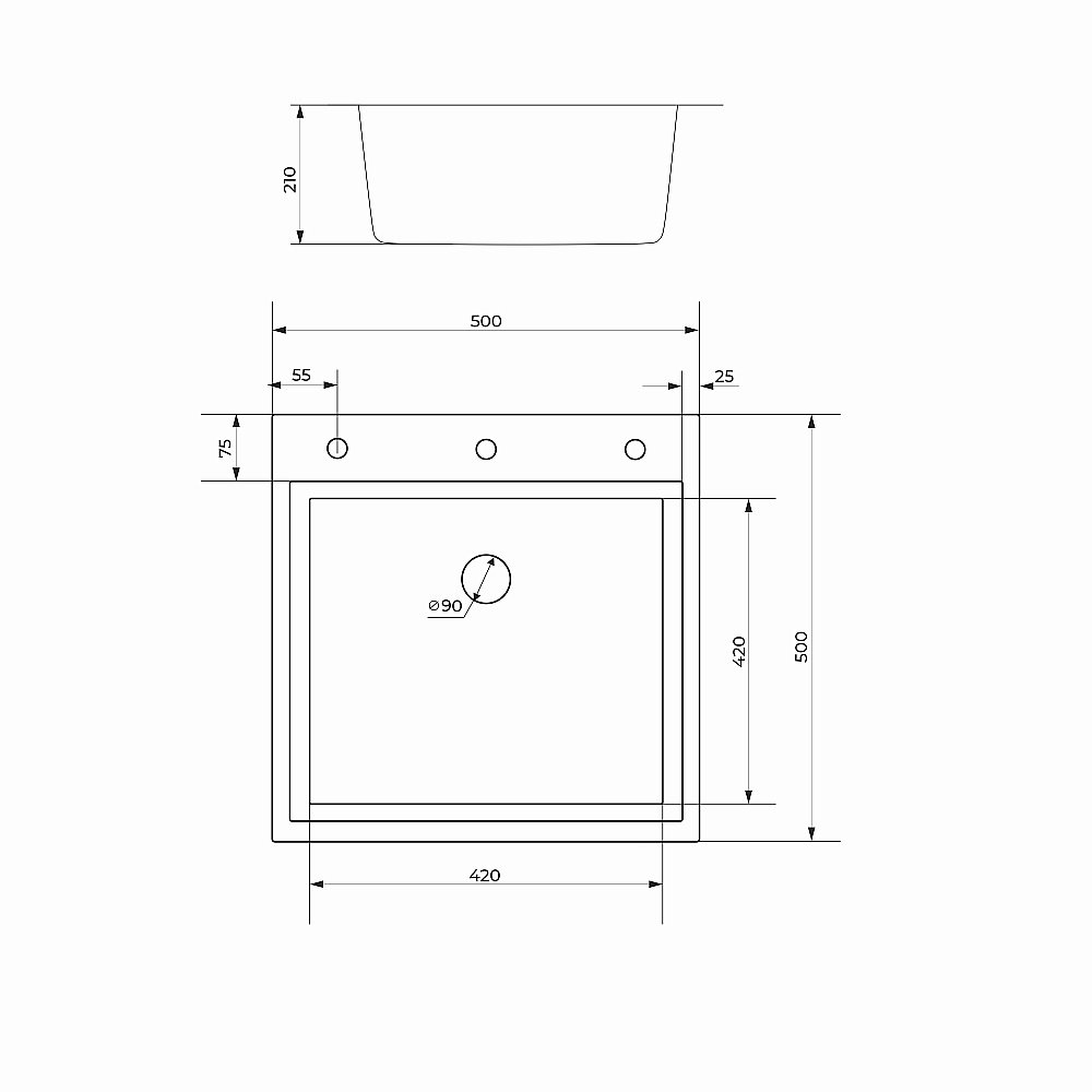 Кухонная мойка CeruttiSpa GLORIA50B nano black CT11256 графит купить в интернет-магазине сантехники Sanbest