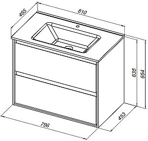 Тумба с раковиной Aquanet Милан 336379/254364 80 дуб рустикальный для ванной в интернет-магазине Sanbest