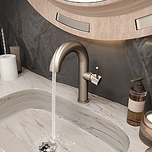 Смеситель для раковины Elghansa RADIANT XQ 1647181-Gun оружейная сталь матовая купить в интернет-магазине сантехники Sanbest