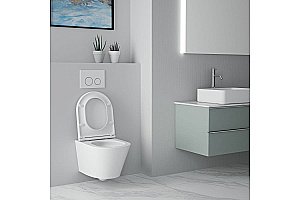 Унитаз подвесной Art&Max BARI AM822-V/SC белый, с сиденьем микролифт, безободковый купить в интернет-магазине Sanbest